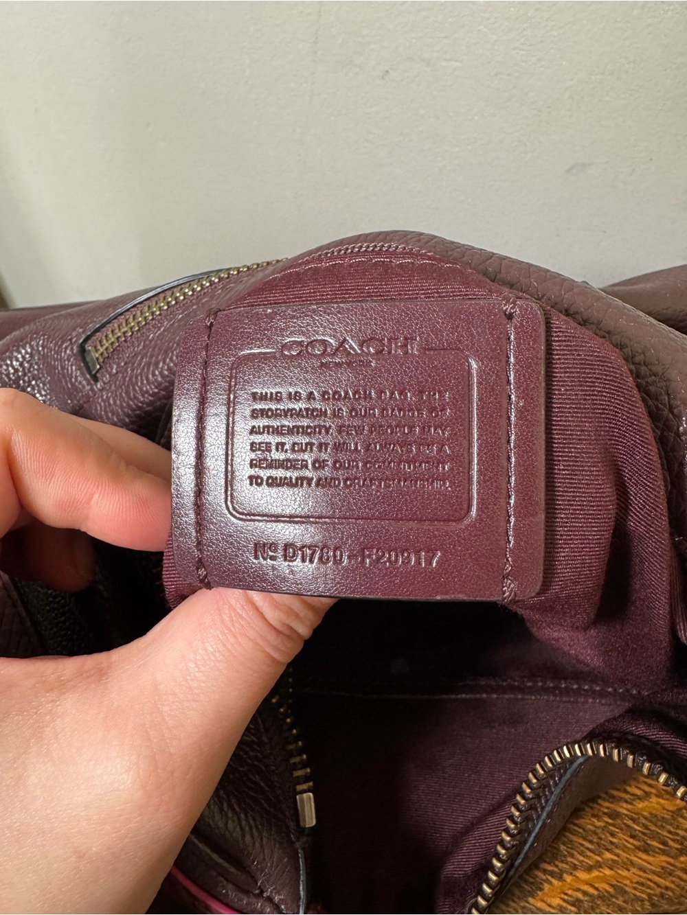 Coach Pebbled Leather Plum Hobo Shoulder Bag F29817 - Picture 13 of 14